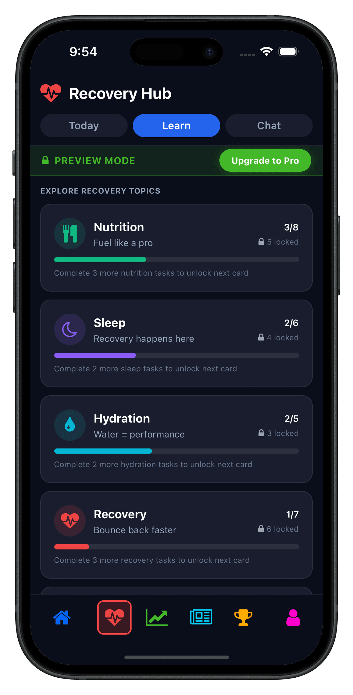 Recovery Hub - Learn about nutrition and sleep